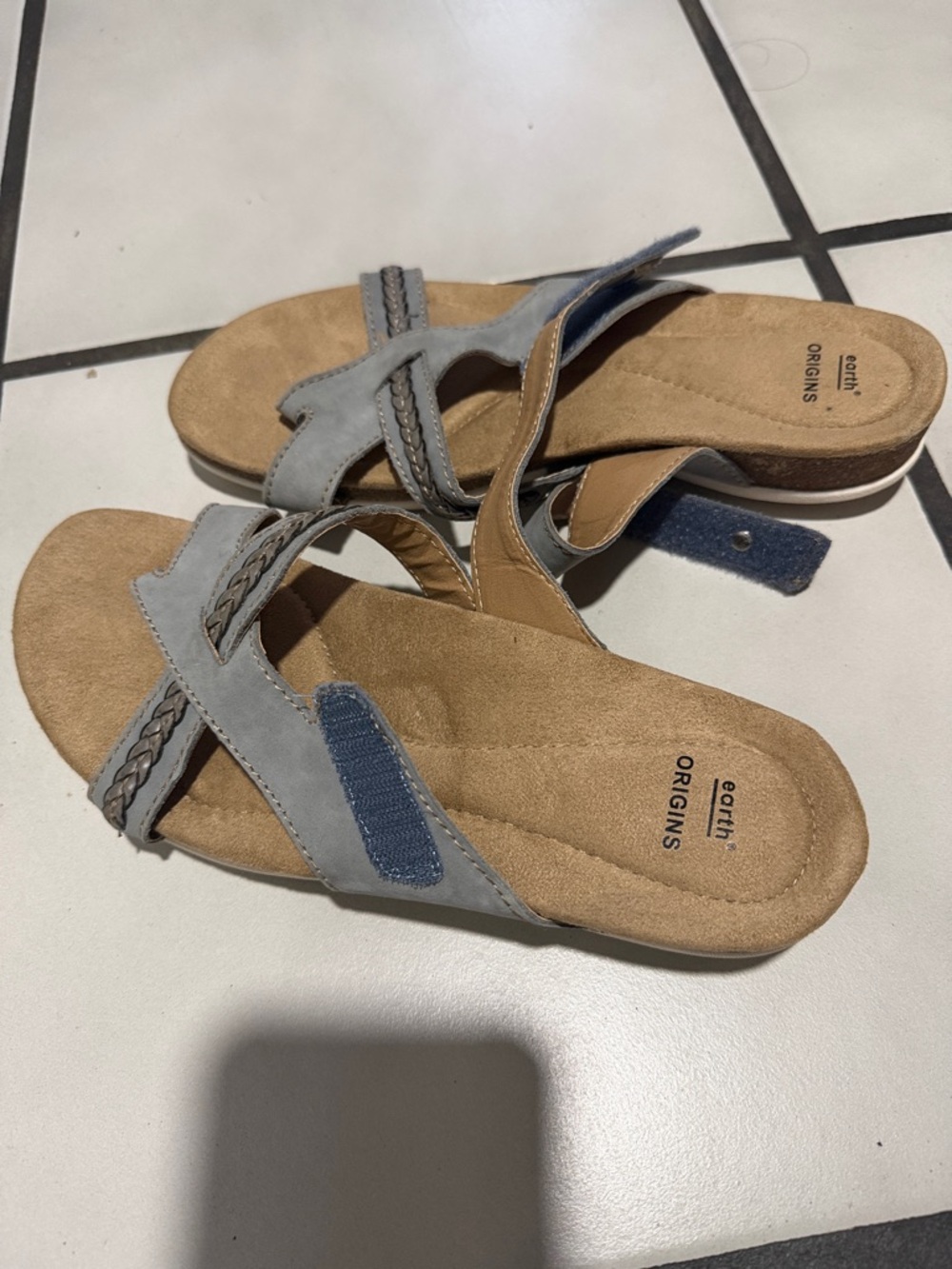 Sandalias Earth Origins Comfort Azul Claro Talla 7.5W Ancho Casual - Picture 10 of 10